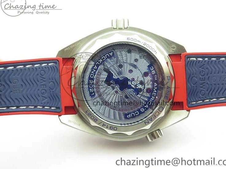 0117 Comfortable Planet Ocean 43.5mm America’s Cup VSF Best Edition White Dial On Blue Gummy Strap A 7900
